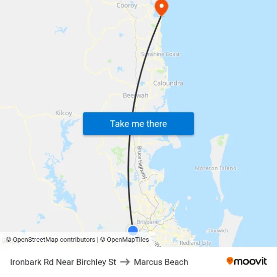 Ironbark Rd Near Birchley St to Marcus Beach map