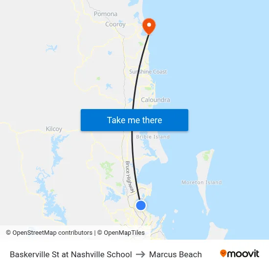 Baskerville St at Nashville School to Marcus Beach map