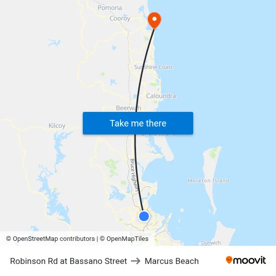 Robinson Rd at Bassano Street to Marcus Beach map