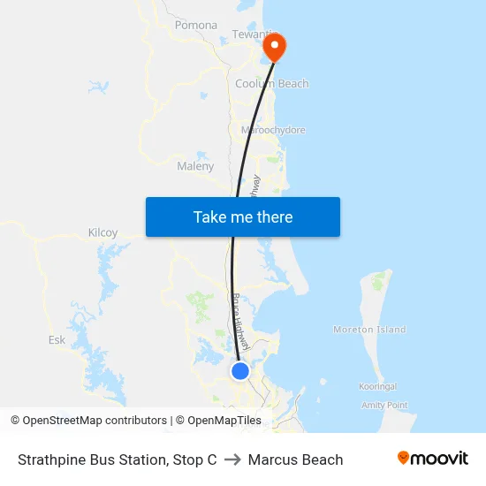 Strathpine Bus Station, Stop C to Marcus Beach map