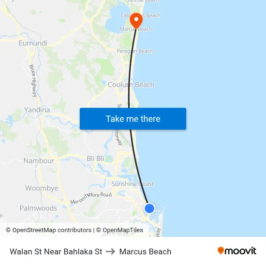 Walan St Near Bahlaka St to Marcus Beach map