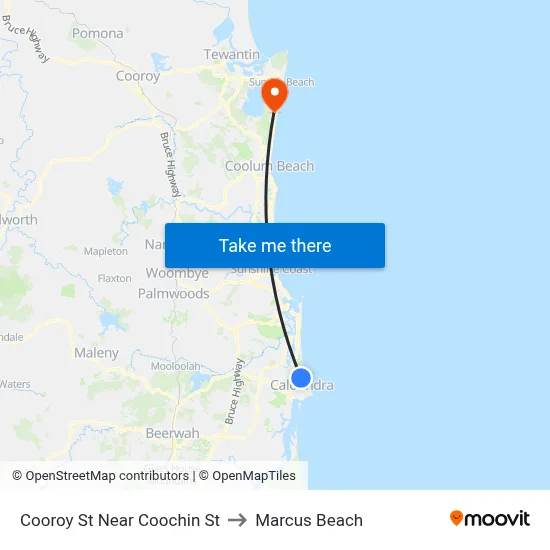 Cooroy St Near Coochin St to Marcus Beach map