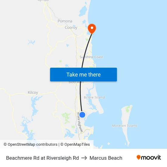 Beachmere Rd at Riversleigh Rd to Marcus Beach map