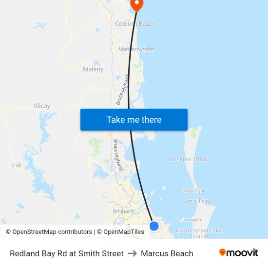 Redland Bay Rd at Smith Street to Marcus Beach map