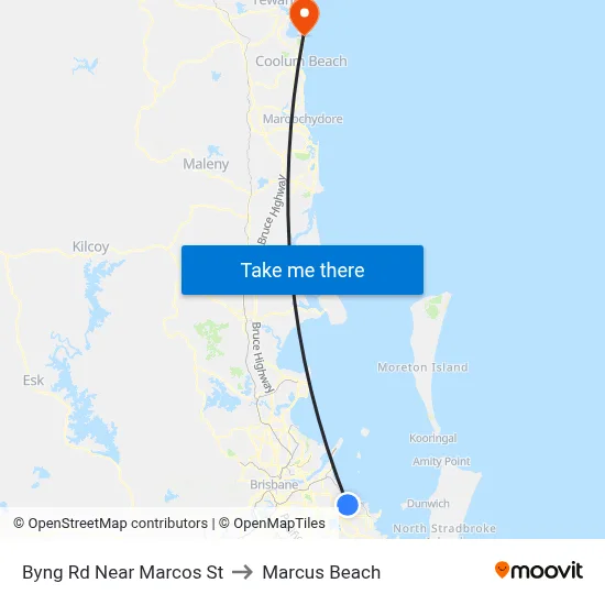 Byng Rd Near Marcos St to Marcus Beach map