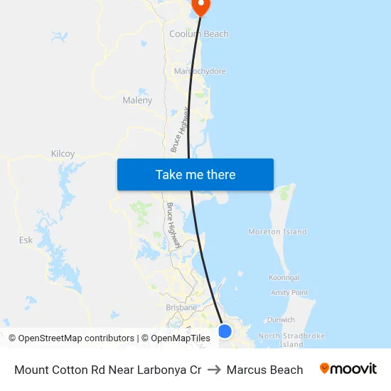 Mount Cotton Rd Near Larbonya Cr to Marcus Beach map