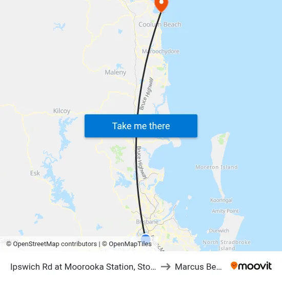 Ipswich Rd at Moorooka Station, Stop 39 to Marcus Beach map