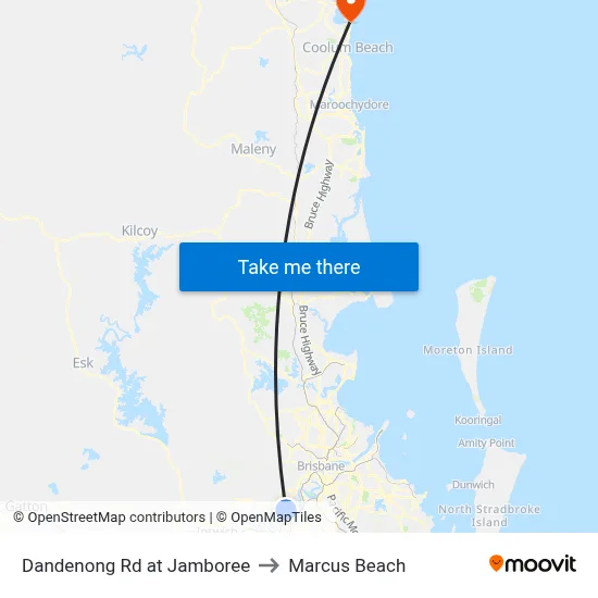 Dandenong Rd at Jamboree to Marcus Beach map