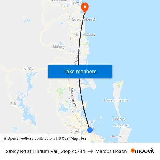 Sibley Rd at Lindum Rail, Stop 45/44 to Marcus Beach map