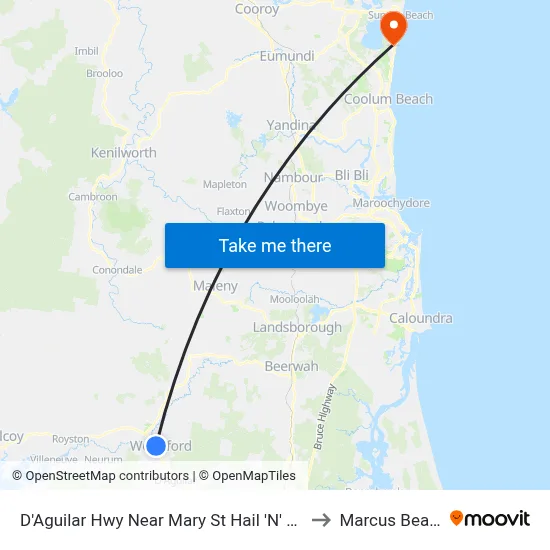 D'Aguilar Hwy Near Mary St Hail 'N' Ride to Marcus Beach map