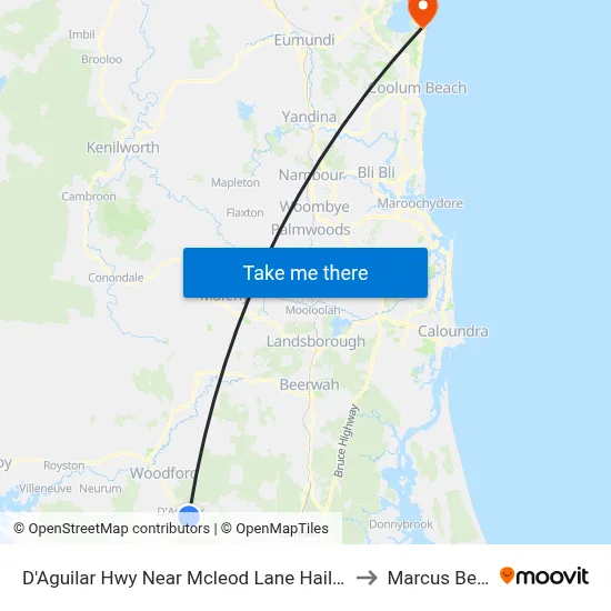 D'Aguilar Hwy Near Mcleod Lane Hail 'N' Ride to Marcus Beach map