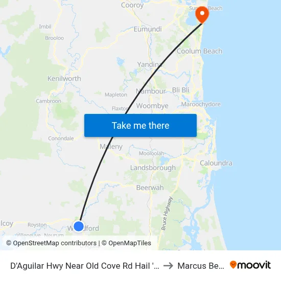 D'Aguilar Hwy Near Old Cove Rd Hail 'N' Ride to Marcus Beach map