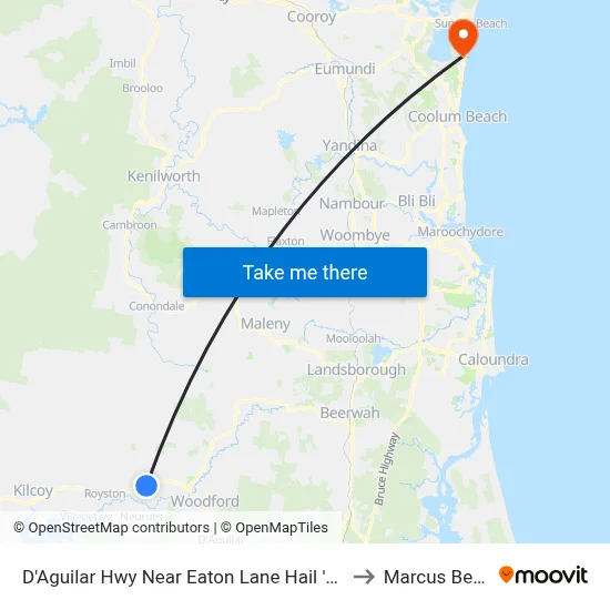 D'Aguilar Hwy Near Eaton Lane Hail 'N' Ride to Marcus Beach map