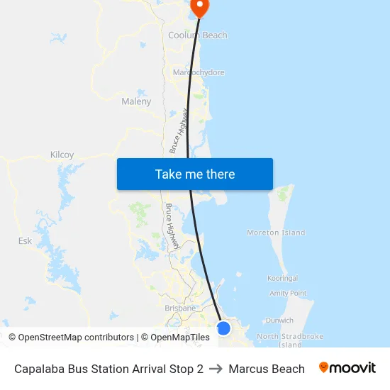 Capalaba Bus Station Arrival Stop 2 to Marcus Beach map