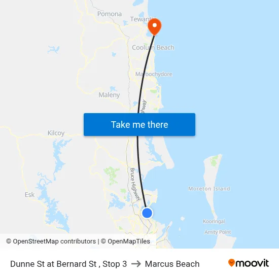 Dunne St at Bernard St , Stop 3 to Marcus Beach map