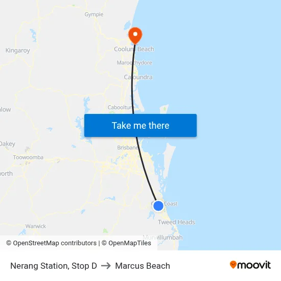 Nerang Station, Stop D to Marcus Beach map