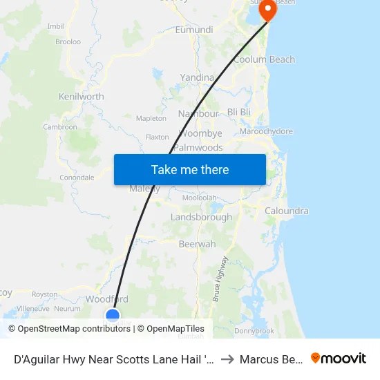 D'Aguilar Hwy Near Scotts Lane Hail 'N' Ride to Marcus Beach map