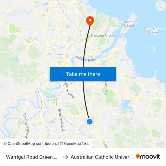 Warrigal Road Green Link to Australian Catholic University map