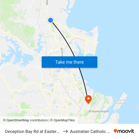 Deception Bay Rd at Eastern Service Rd to Australian Catholic University map