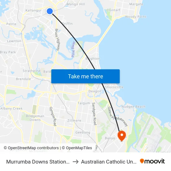 Murrumba Downs Station, Stop A to Australian Catholic University map