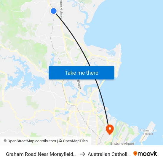 Graham Road Near Morayfield Road Hail 'N' Ride to Australian Catholic University map