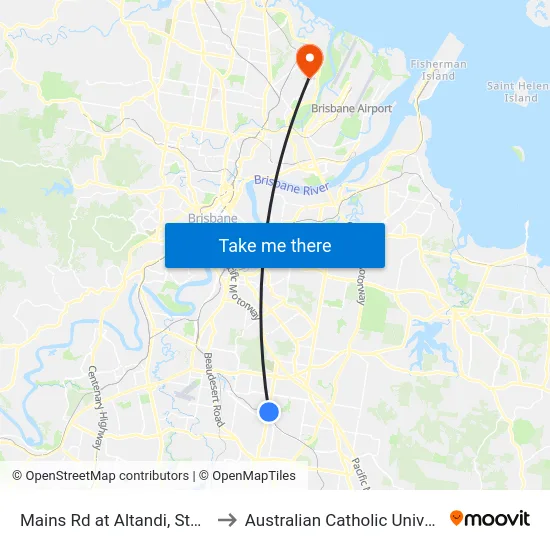 Mains Rd at Altandi, Stop 68 to Australian Catholic University map