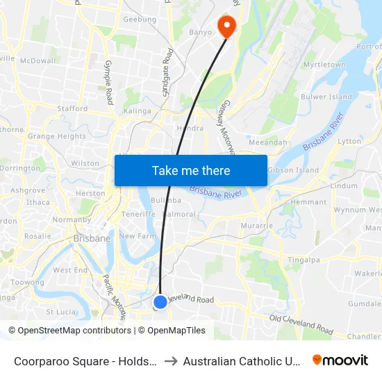 Coorparoo Square - Holdsworth St to Australian Catholic University map