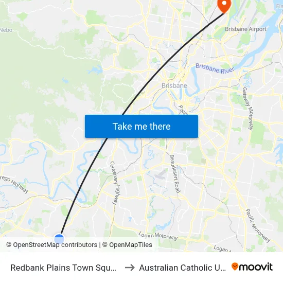 Redbank Plains Town Square, Stop C to Australian Catholic University map