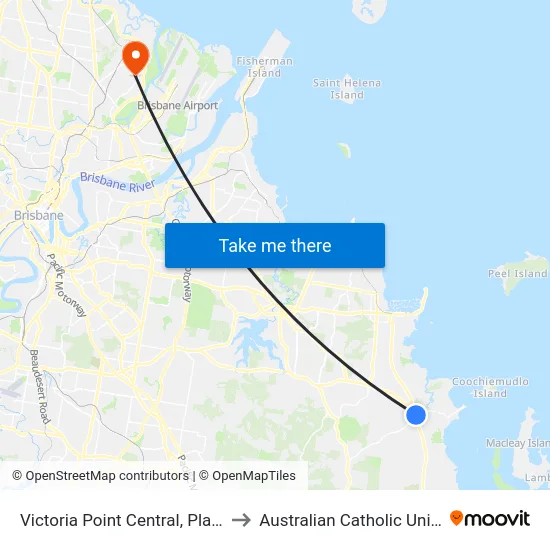 Victoria Point Central, Platform 2 to Australian Catholic University map
