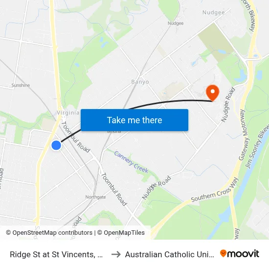 Ridge St at St Vincents, Stop 19 to Australian Catholic University map