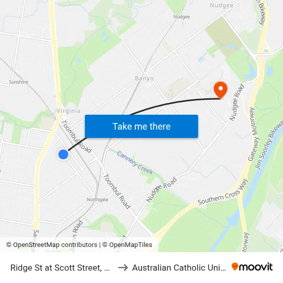 Ridge St at Scott Street, Stop 18 to Australian Catholic University map