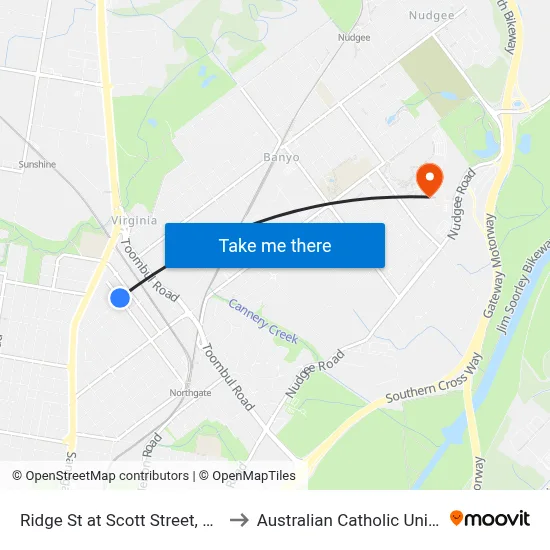 Ridge St at Scott Street, Stop 18 to Australian Catholic University map