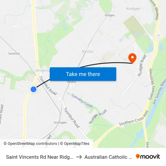 Saint Vincents Rd Near Ridge St, Stop 19 to Australian Catholic University map