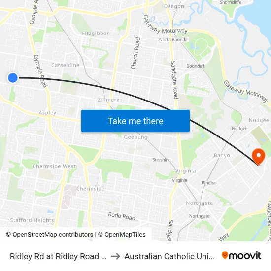 Ridley Rd at Ridley Road South to Australian Catholic University map