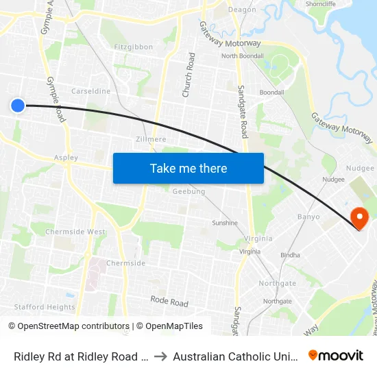 Ridley Rd at Ridley Road South to Australian Catholic University map