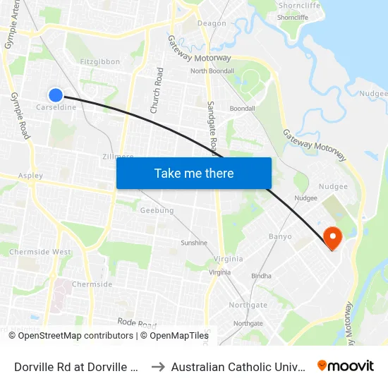 Dorville Rd at Dorville North to Australian Catholic University map