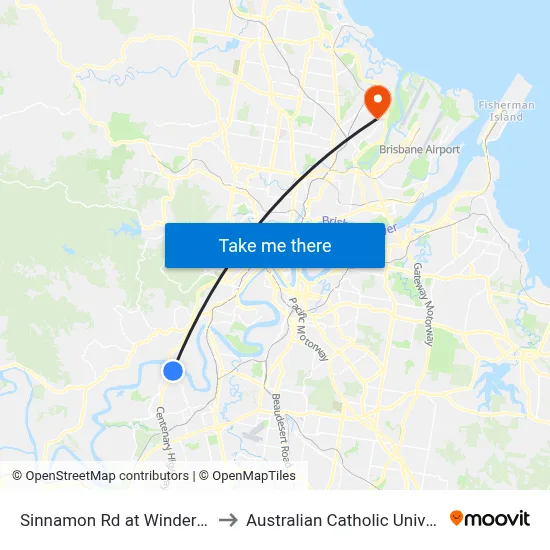 Sinnamon Rd at Windermere to Australian Catholic University map