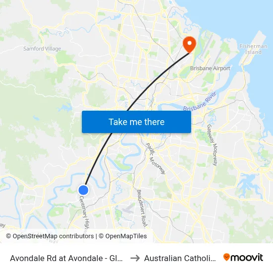 Avondale Rd at Avondale - Glen Ross, Stop 61 to Australian Catholic University map