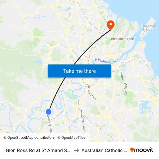 Glen Ross Rd at St Amand Street, Stop 53 to Australian Catholic University map