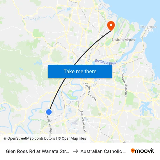 Glen Ross Rd at Wanata Street, Stop 54 to Australian Catholic University map