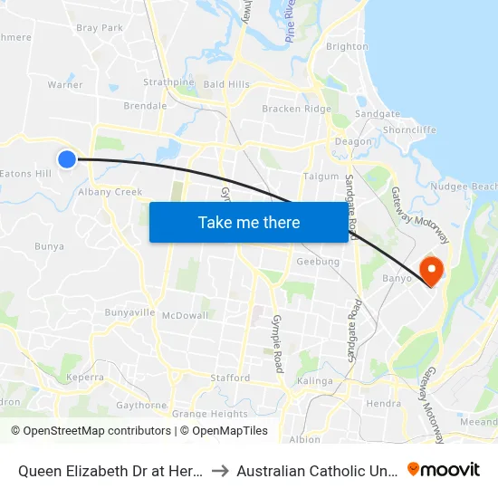 Queen Elizabeth Dr at Hero Street to Australian Catholic University map