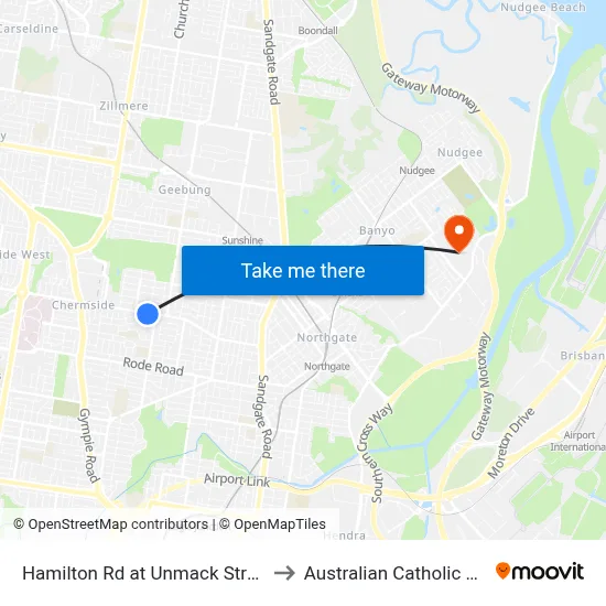 Hamilton Rd at Unmack Street, Stop 50 to Australian Catholic University map