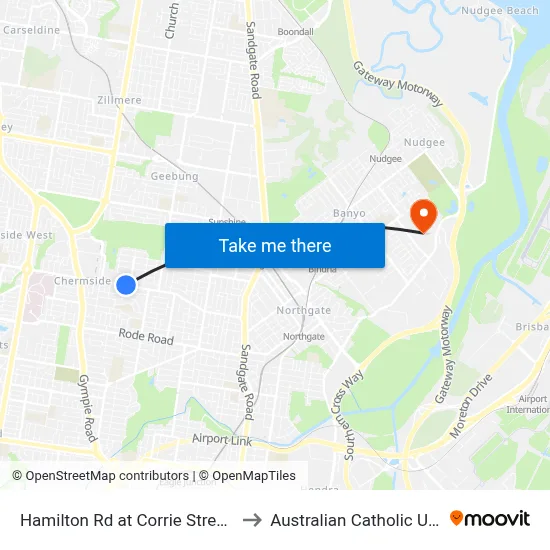 Hamilton Rd at Corrie Street, Stop 51 to Australian Catholic University map