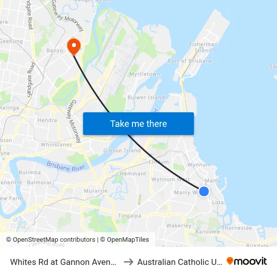 Whites Rd at Gannon Avenue, Stop 72 to Australian Catholic University map