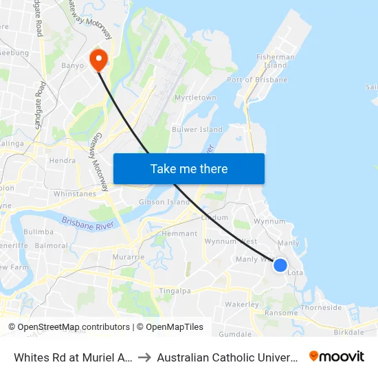 Whites Rd at Muriel Ave to Australian Catholic University map