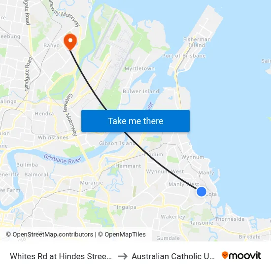 Whites Rd at Hindes Street, Stop 75 to Australian Catholic University map