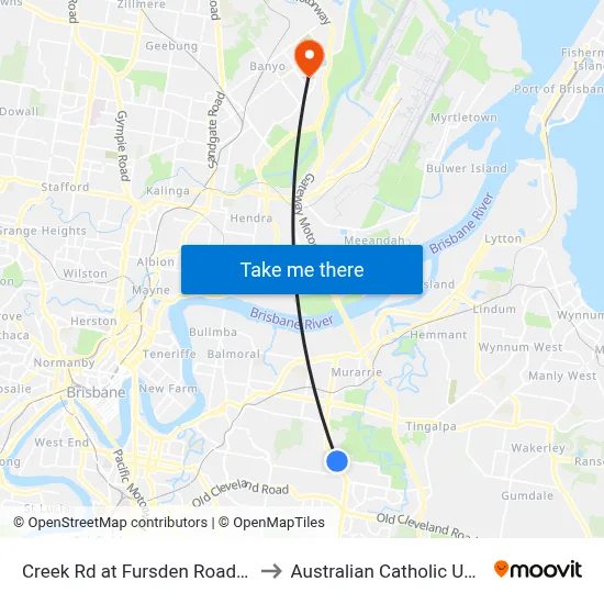 Creek Rd at Fursden Road, Stop 47 to Australian Catholic University map