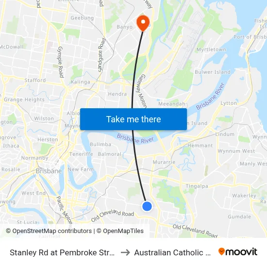 Stanley Rd at Pembroke Street, Stop 42 to Australian Catholic University map
