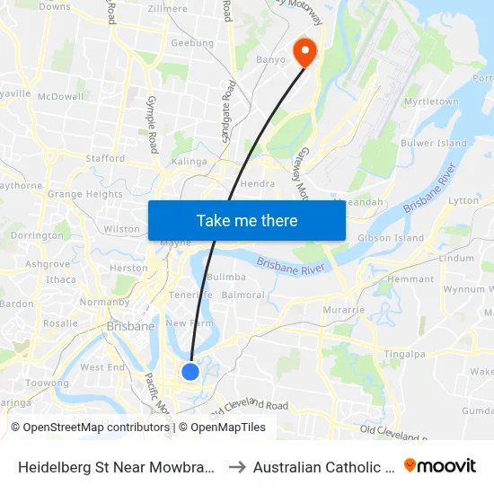 Heidelberg St Near Mowbray Tce, Stop 14 to Australian Catholic University map