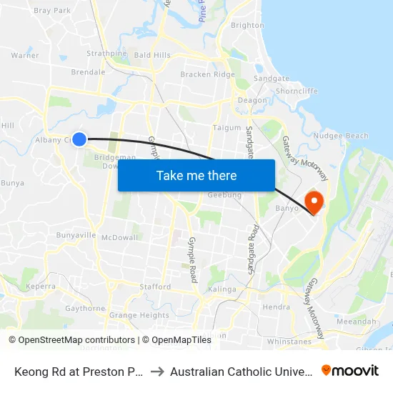 Keong Rd at Preston Point to Australian Catholic University map